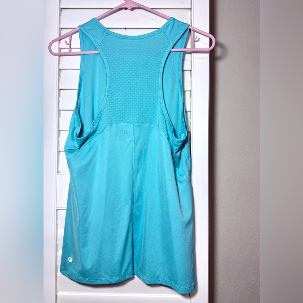 Womens Tank Top size M Medium Teal Aqua Racerback Activewear Fitness Gym Running